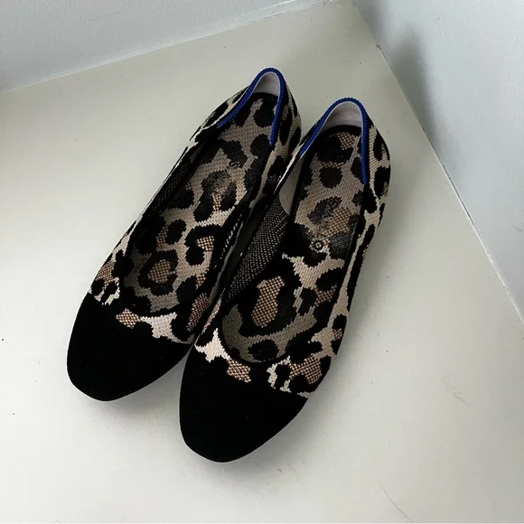 Rothy’s Square Desert Cat Leopard Print Ballet Flats - Picture 3 of 7